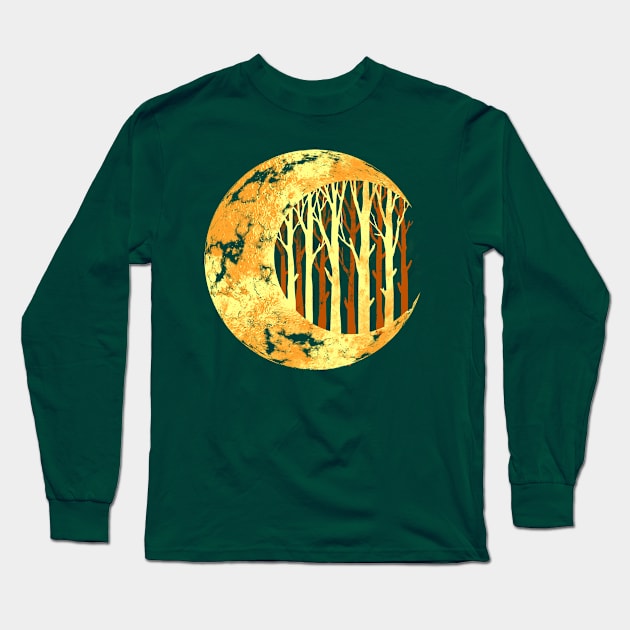 Nature moon Long Sleeve T-Shirt by barmalisiRTB